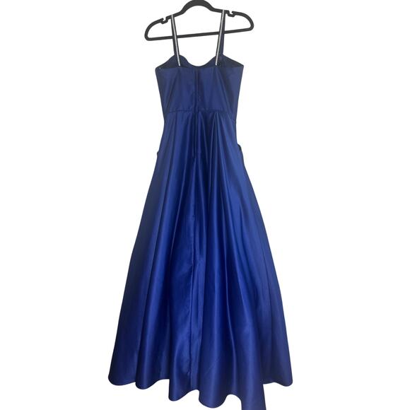 Blondie Nites by Stacy Sklar Women's Prom Gown 7 Strappy Embellished Royal Blue - Picture 15 of 16